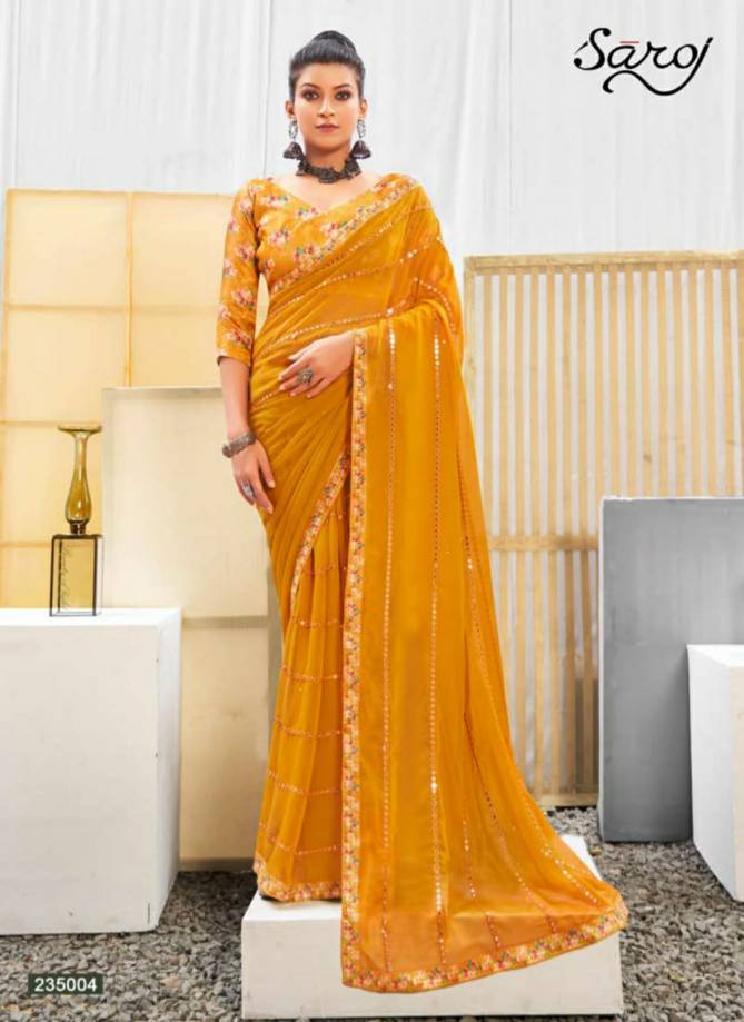 Saroj Gulika Fancy Stylish Party Wear Georgette Saree Collection